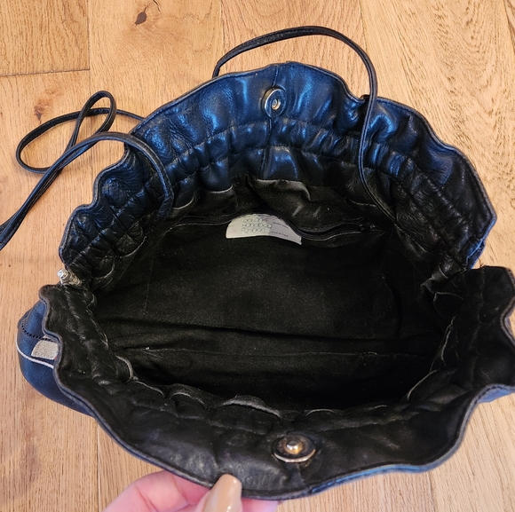 Delane Leather and Snakeskin Clamshell Clutch Bag Shoulder Evening Italy Exotic - Picture 7 of 14